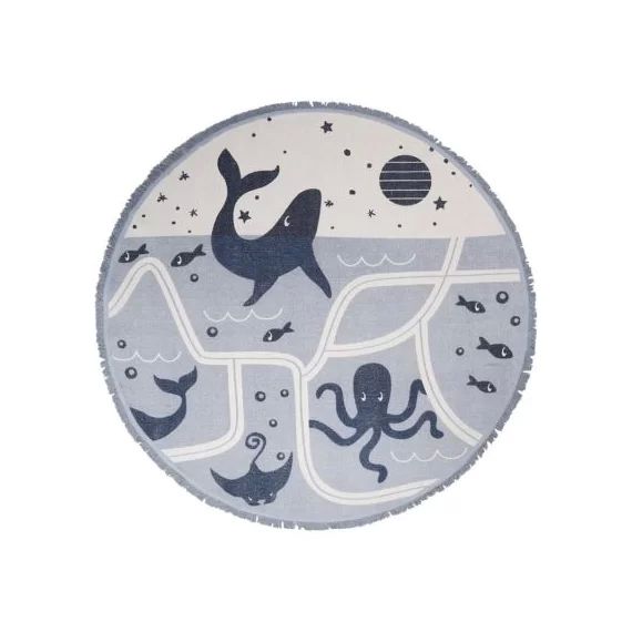 Tapis rond océan Little Deep Blue (120 cm)