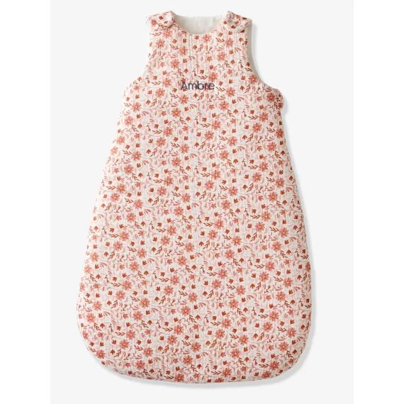 Gigoteuse sans manches personnalisable HAPPY BOHÈME rose imprimé