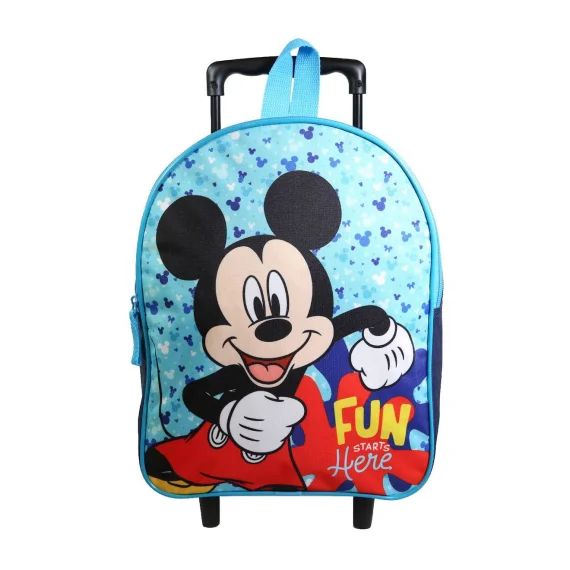 Sac À Dos À Roulettes Maternelle Disney Mickey Bleu