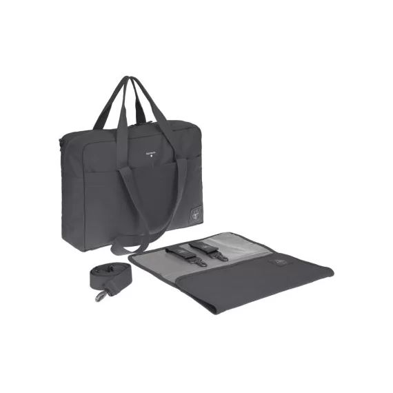 Sac à langer à anses en coton bio Green Label Anthracite