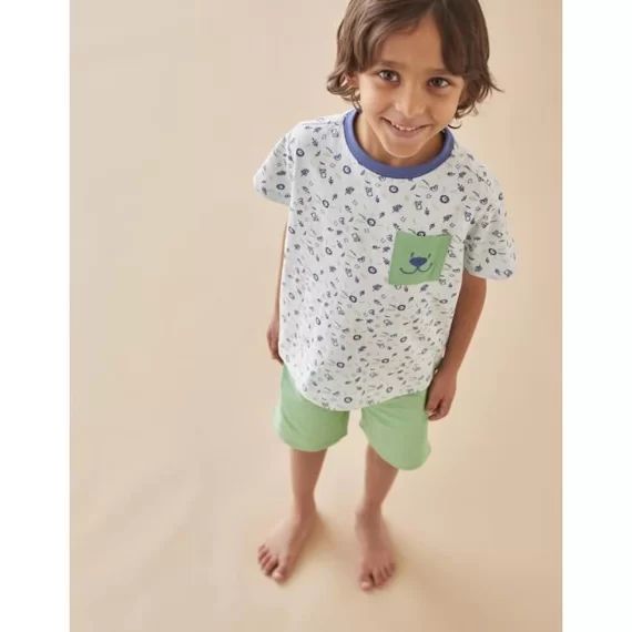 Pyjama 2 pièces en jersey vert