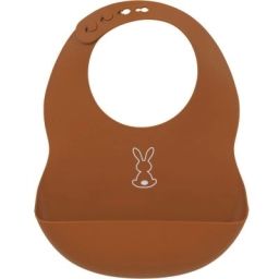 Bavoir en silicone à poche terracota