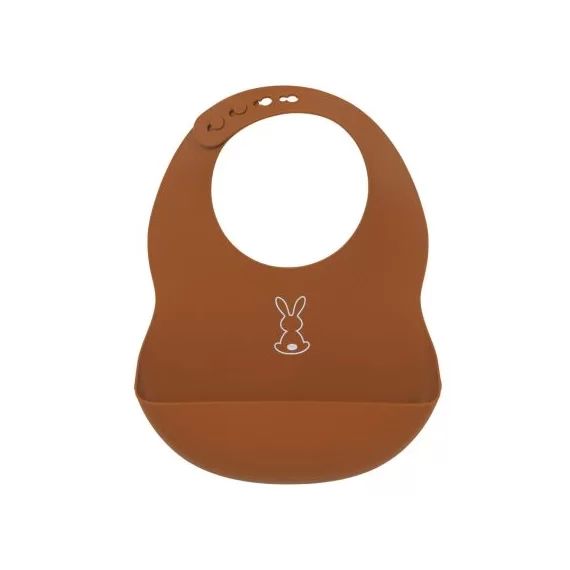Bavoir en silicone à poche terracota