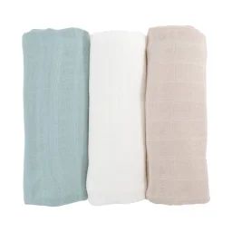 Lot De 3 Langes Gaze De Coton Bio Antilles