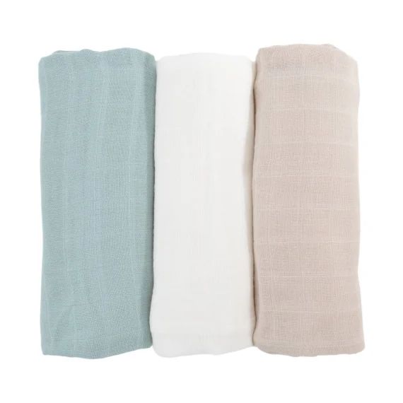 Lot De 3 Langes Gaze De Coton Bio Antilles