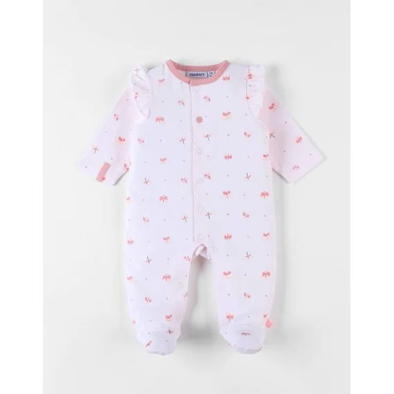 Pyjama 1 Pièce Papillons En Jersey Rose