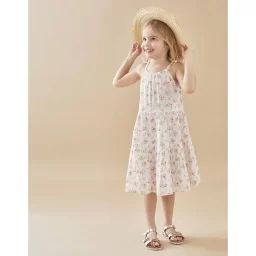 Robe fleurie en coton BIO blanc