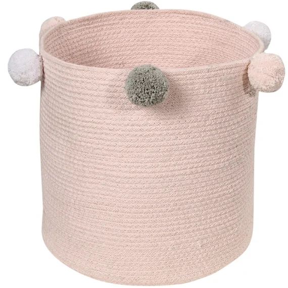 Panier de rangement Bubbly en coton rose (30 x 30 cm)