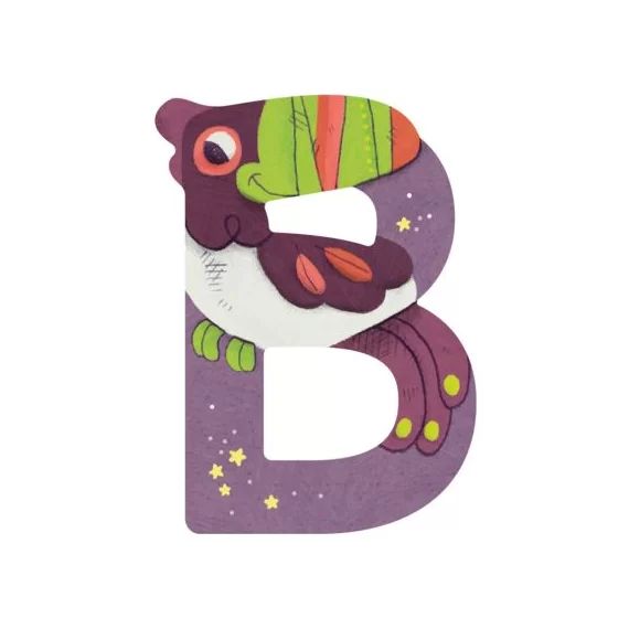 Lettre B en bois Toucan violet