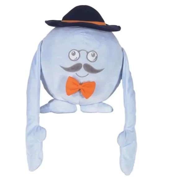 Peluche Mr Moustache – Dream Multicolore – 30 cm – Bleu – Bébé bleu