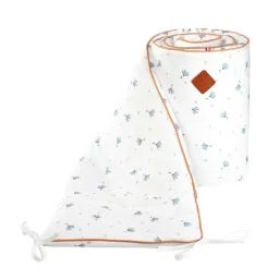 Tour De Lit Universel En Gaze De Coton Bleuet Blanc