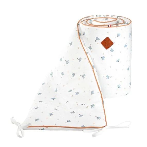 Tour De Lit Universel En Gaze De Coton Bleuet Blanc