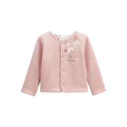 Gilet Bébé Réversible En Coton Matelassé Petit Safari Rose