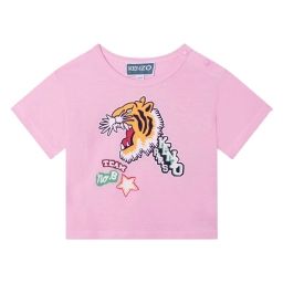 T-shirt avec imprimé tigre Fille Rose
