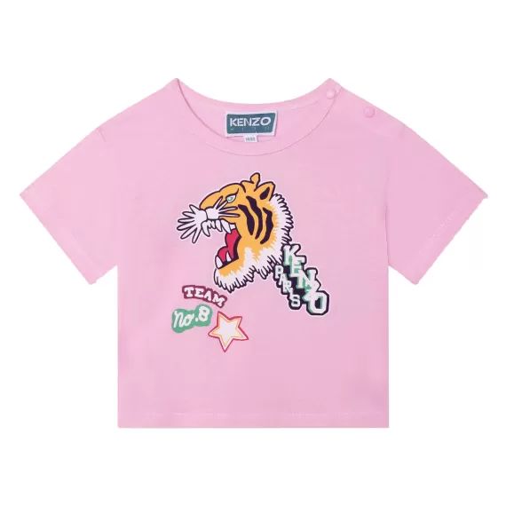 T-shirt avec imprimé tigre Fille Rose