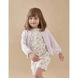 Cardigan lurex en tricot fin, lilas blanc
