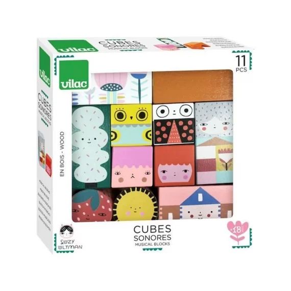 Cubes sonores Vilac Suzy Ultman rose