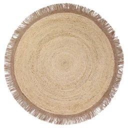 Tapis Jute Thar Par Nattiot – Natural + Almond – Ø 140 Cm Beige