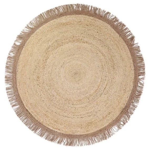 Tapis Jute Thar Par Nattiot – Natural + Almond – Ø 140 Cm Beige