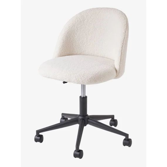 Chaise à roulettes enfant en sherpa écru