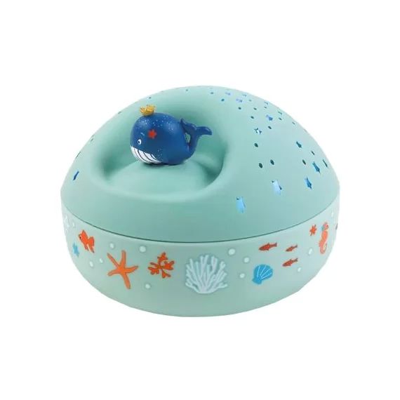 Veilleuse projecteur d&rsquo;étoiles musical océan (12 cm)