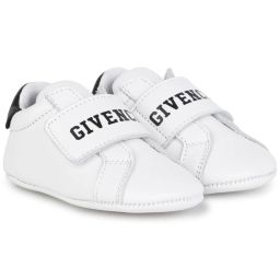 Chaussons à scratch en cuir UNISEXE Blanc