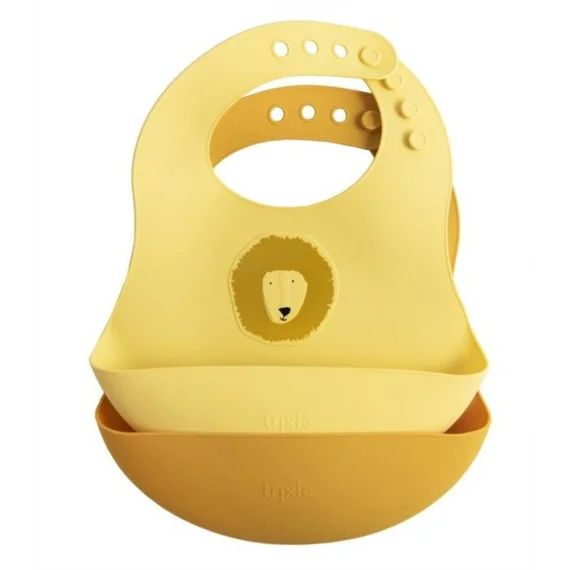 Lot De 2 Bavoirs En Silicone Trixie – Mr. Lion – Bébé – Jaune Jaune