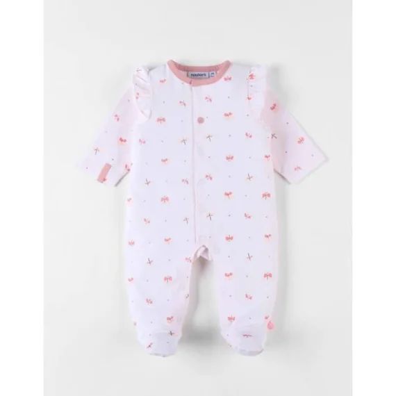 Pyjama 1 Pièce Papillons En Jersey Clair Rose