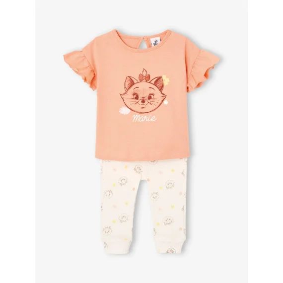 Ensemble bébé T-shirt + legging Disney® Marie Les Aristochats abricot