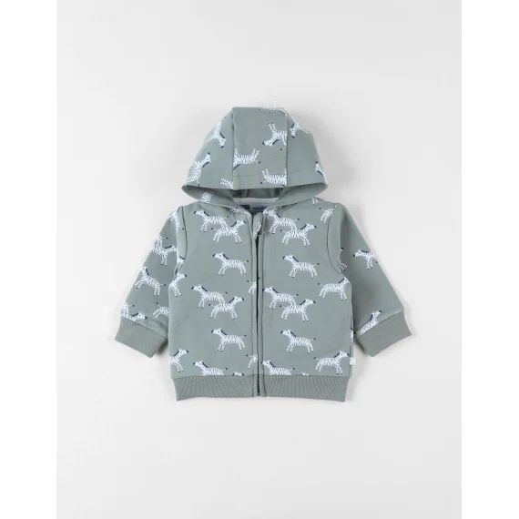 Sweat À Capuche Imprimés Zèbres Vert