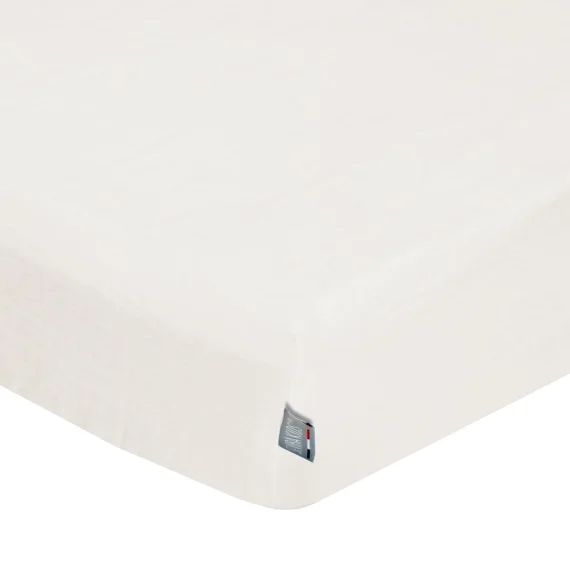 Drap Housse En Gaze De Coton À Carreaux Écru