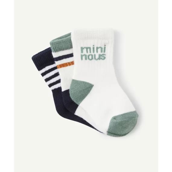 Lot de 3 chaussettes bébé garçon avec rayures –  – Soldes