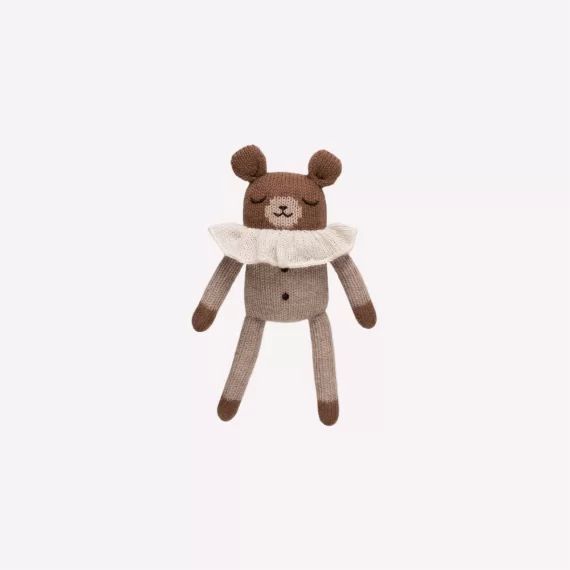 Doudou ourson pyjama avoine