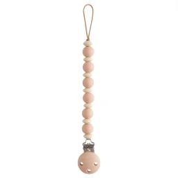 Attache Sucette En Silicone Beige Foncé