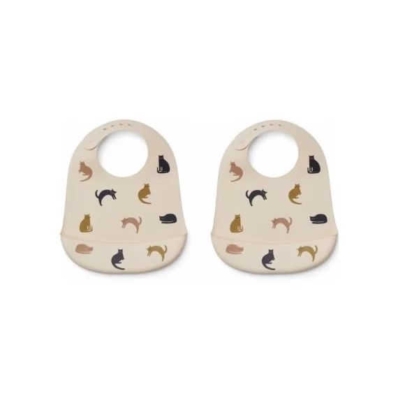 Lot de 2 bavoirs à poche Tilda Miauw apple blossom mix
