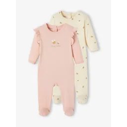 Lot de 2 dors-bien abeilles rose