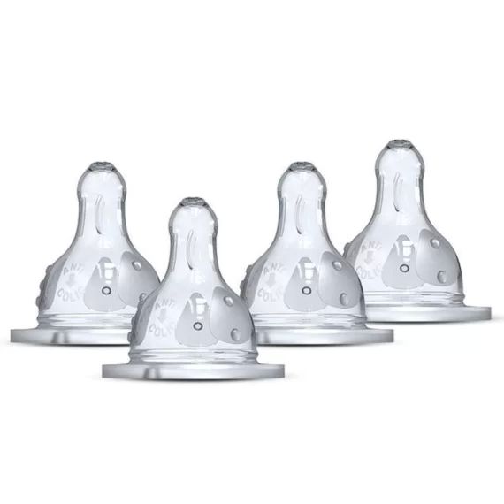 Lot de 4 tétines rondes DODIE Initiation – Débit 4 blanc