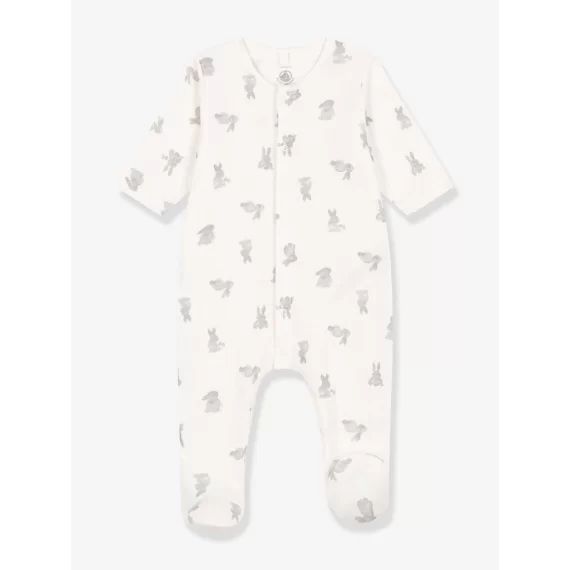 Dors-bien bébé lapins en tubique PETIT BATEAU blanc