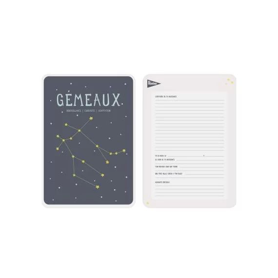 Affiche signe astrologique Gémeaux (21,4 x 32,5 cm)