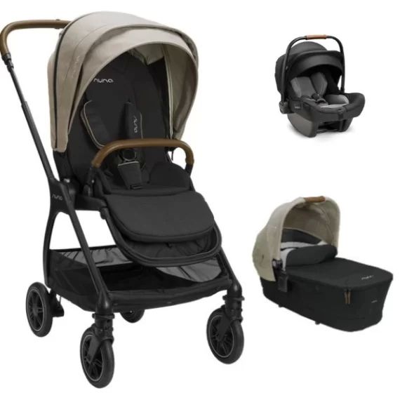 Poussette Nuna Triv + Nacelle – Timber + Coque Auto Pipa Next – Caviar