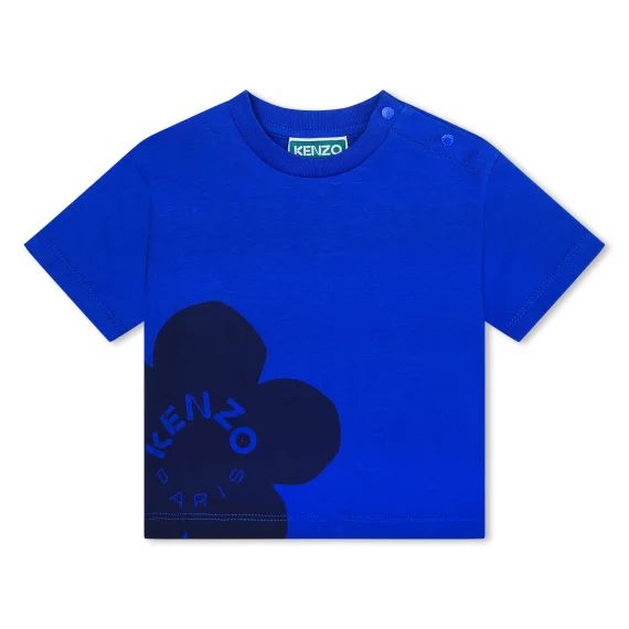 T-shirt avec imprimé fleur Fille Bleu