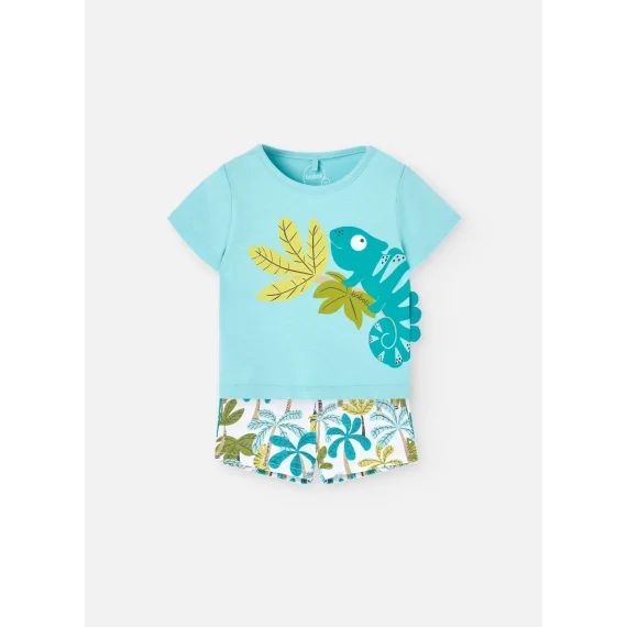 Ensemble T-shirt Et Short Imprimé Bleu
