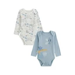 Lot De 2 Bodies Bébé Manches Longues Félintrépide Bleu