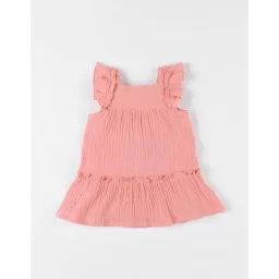 Robe Évasée En Mousseline De Coton Bleu