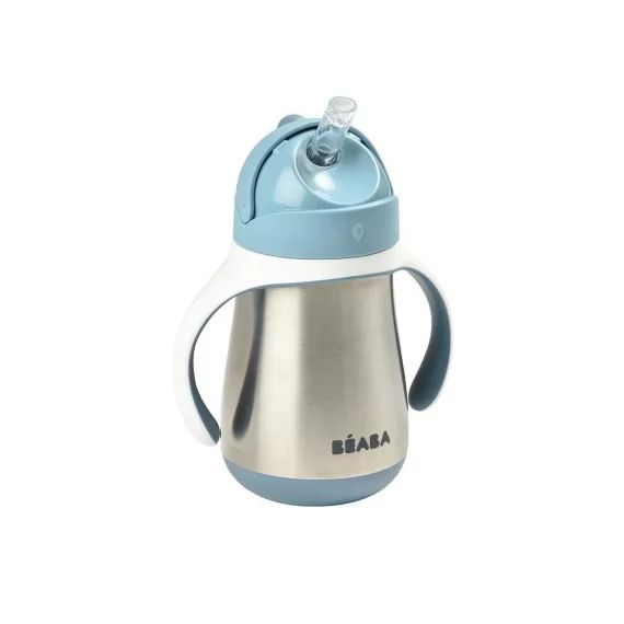 Tasse Paille Inox 250ml Béaba – Windy Blue