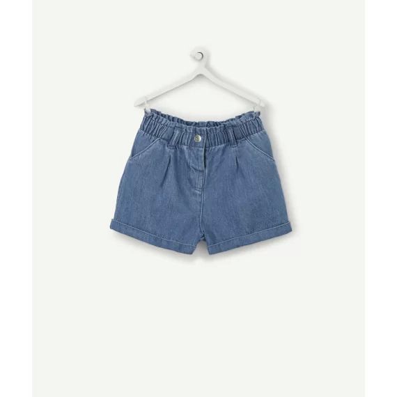 Short bébé fille en denim bleu less water –  – Soldes