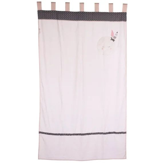 Rideau À Pattes En Coton Rose