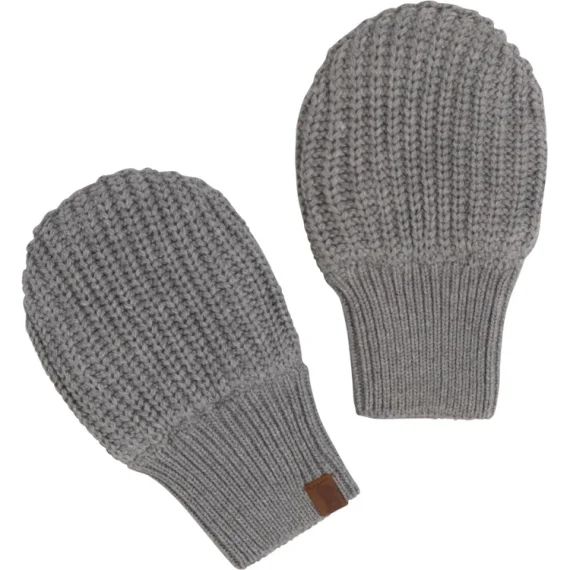 Moufles bébé en teddy coton bio Soul gris (0-6 mois)