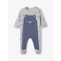 Dors-bien naissance koala en molleton gris chiné