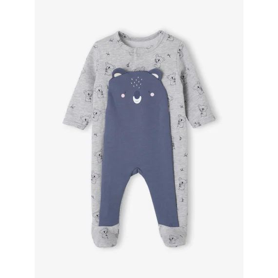 Dors-bien naissance koala en molleton gris chiné